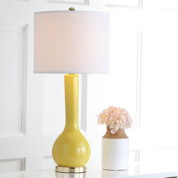Safavieh Lighting 31-inch Mae Long Neck Ceramic Yellow ...