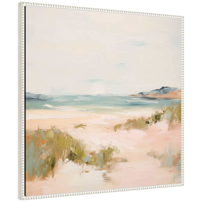 Kate and Laurel Tranquil Landscape V Square by Amy Lighthall Framed Canvas Wall Art Print - 30 x 30 - White