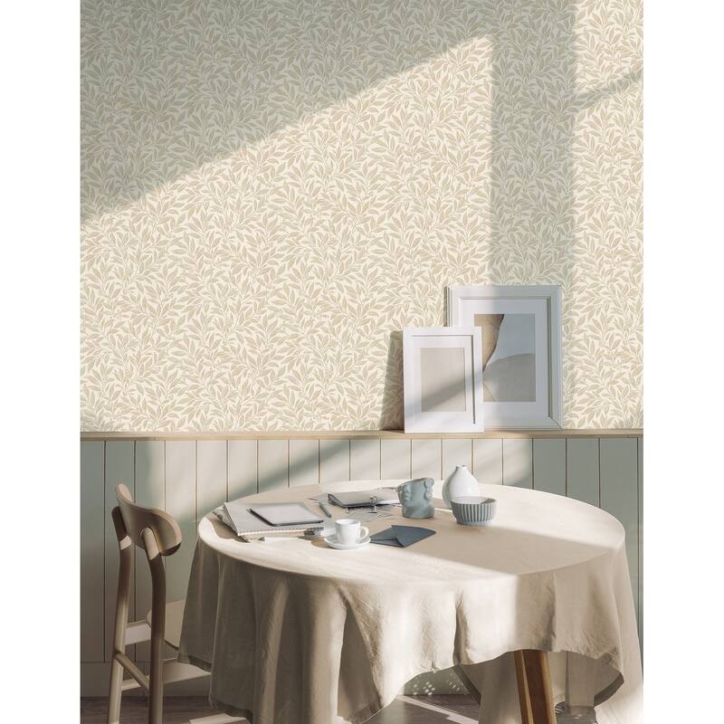 Winter Berry Beige Vine Wallpaper