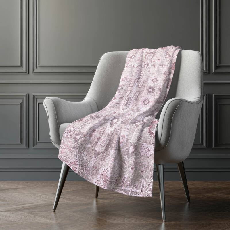 Premium Machine Washable Boho Global Sherpa Throw Blanket