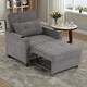 preview thumbnail 4 of 8, Tech Cloth Convertible Futon Armchair Bed with USB Ports, 3-Position Backrest and Built-in Storage DARK GREY