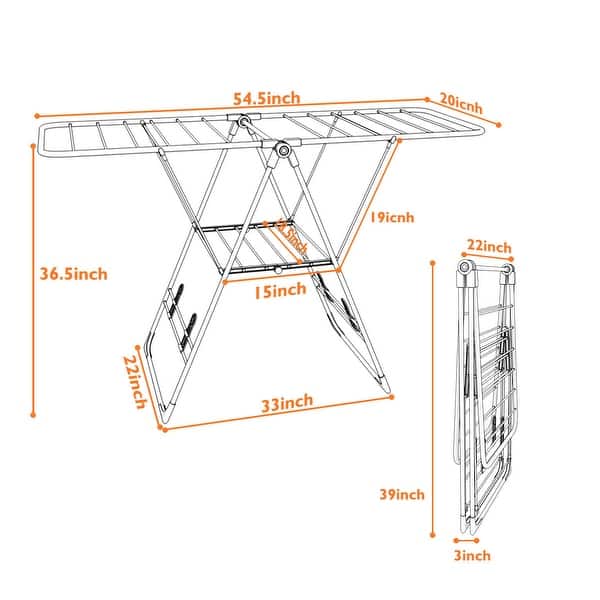 PARTS Hangaway Portable Collapsible Clothes Drying Storage Laundry Stand  Rack