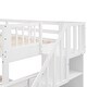 preview thumbnail 14 of 13, Stylish Twin-Over-Full Bunk Bed with Trundle, Storage Staircase and Guardrail for Bedroom, Stable and Safety, White