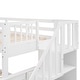 preview thumbnail 11 of 10, Wood Bunk Bed with Storage Staircase and Guard Rail, White