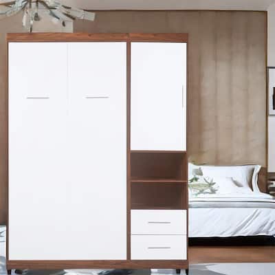Twin Size Murphy Bed Wall Bed with Cabinet