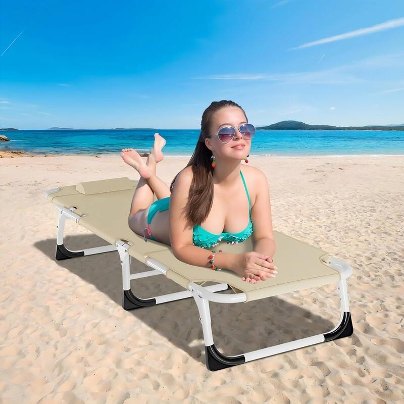 3 in 1 Oversized Beach Lounge Chair, 5 Positions Adjustable, for Beach