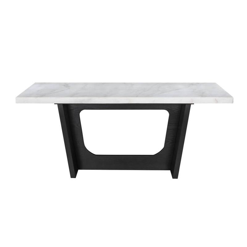 Rectangular Wood Dining Table in Rustic Espresso and White