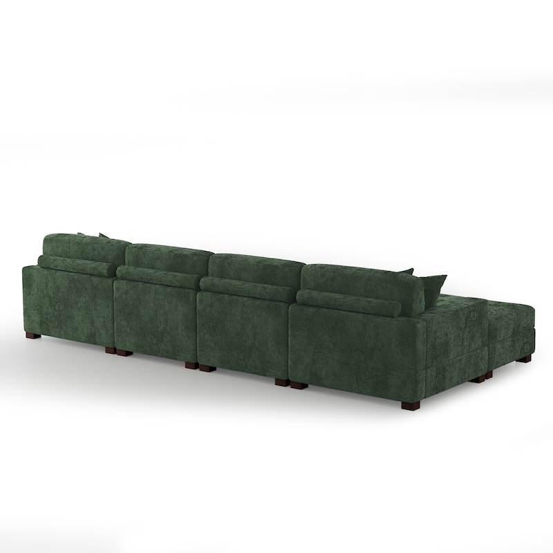 Modern Chenille Oversized Modular Sectional Sofa with 2 Ottoman