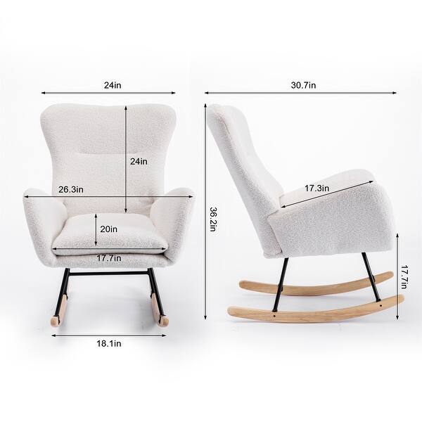 Soft Teddy Velvet Fabric Rocking Chair for Nursery - Bed Bath & Beyond ...