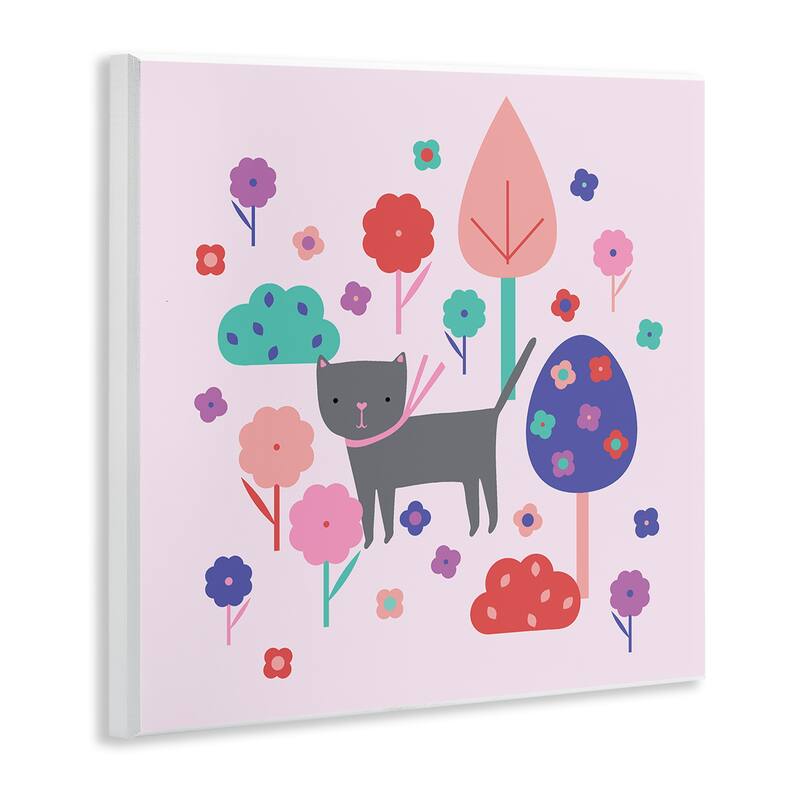 Stupell Pastel Whimsical Cat & Trees Wall Plaque Art Design By Sazerelli Designs