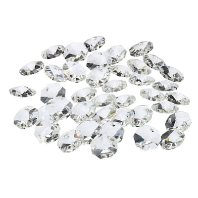 40Pcs 14mm Crystal Octagon Beads Chandelier Prisms Parts Hanging Beads