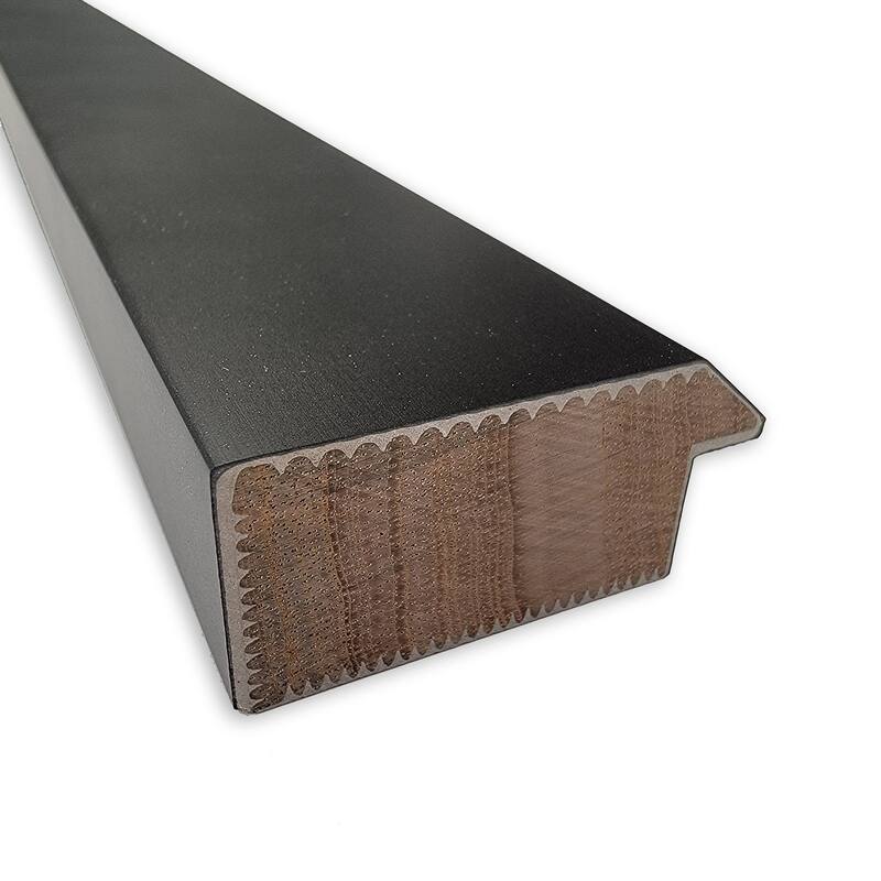 Midnight Black Narrow Wood Framed Grey Corkboard Bulletin Board
