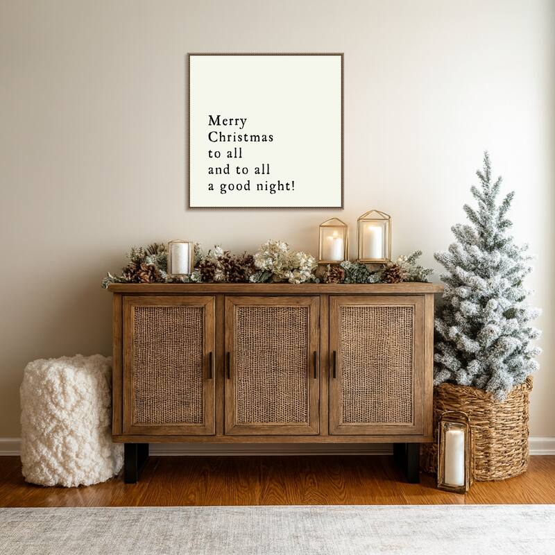 Merry Christmas To All by Amanti Art Portfolio Framed Canvas Wall Art Print