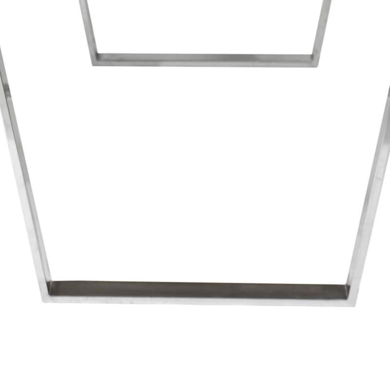 Ien 71 Inch Dining Table, Rectangular Top, Open Metal Panel, Walnut Brown