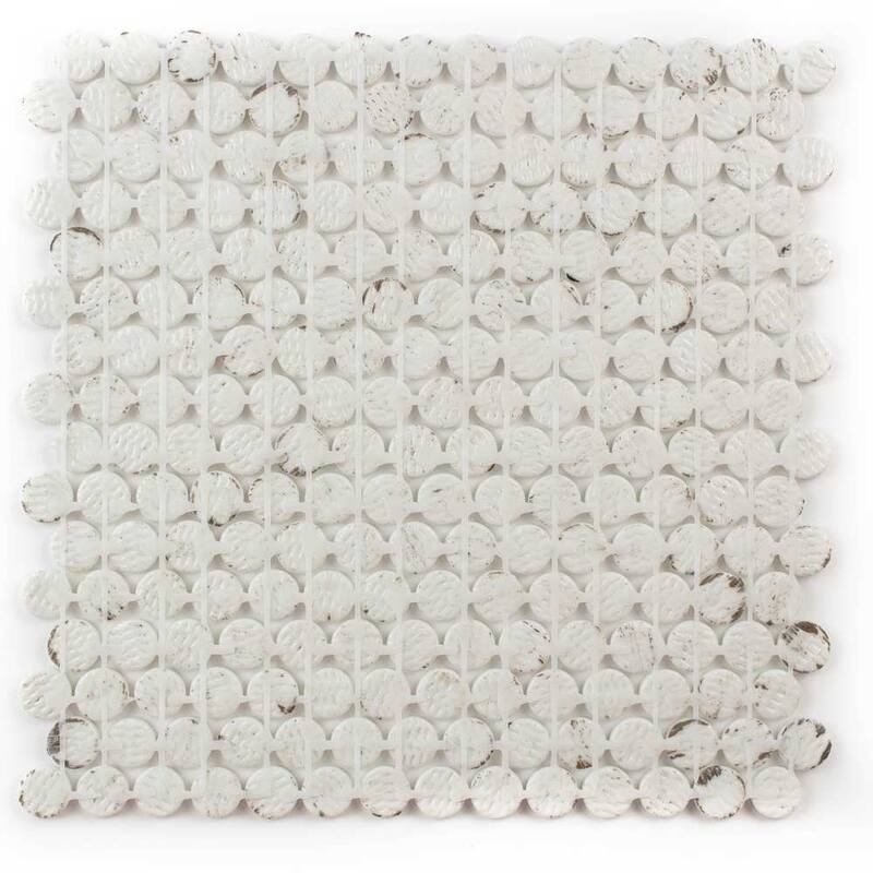 The Tile Life Eterna Penny 12x12 Round Glass Mosaic Floor, Wall & Backsplash Tile