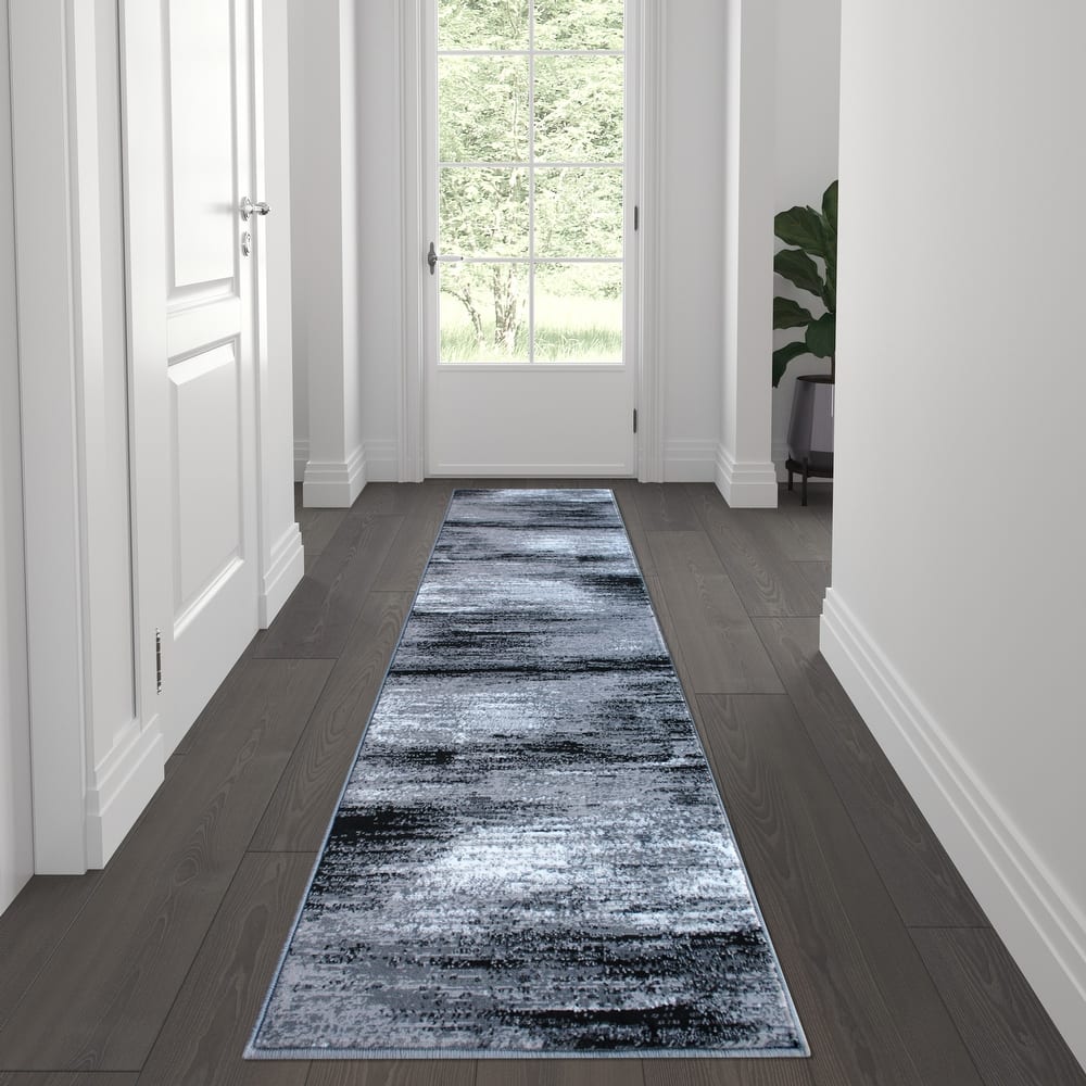 Abstract Style Accent Area Rug - Scraped Pattern