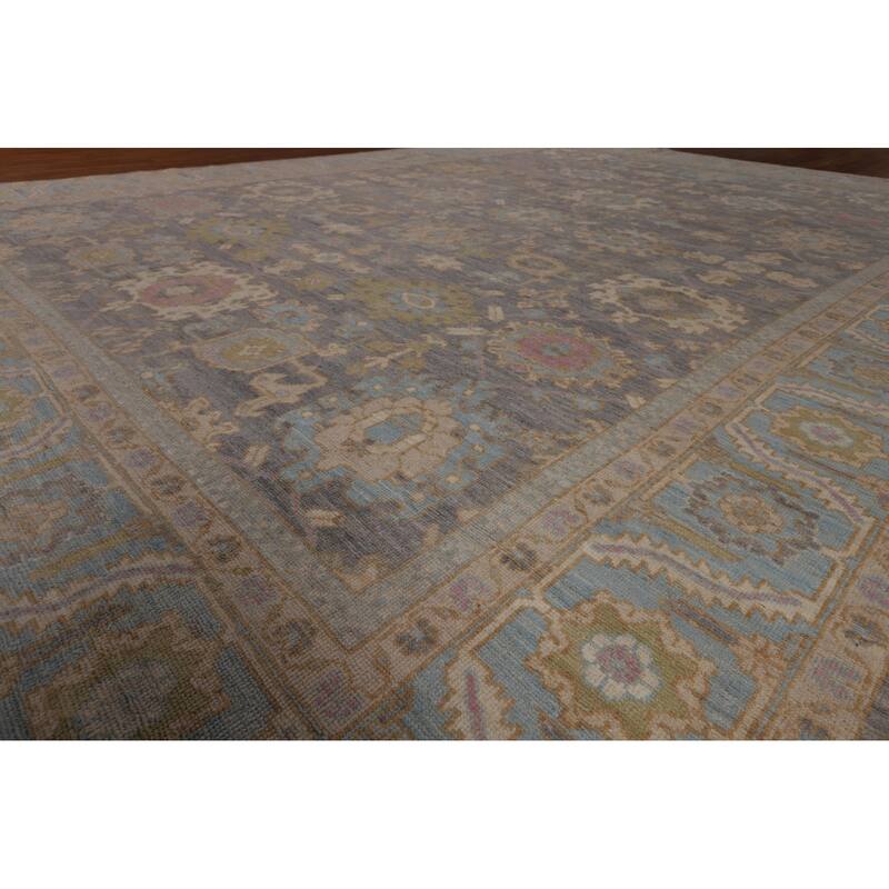 Oushak Turkish Large Area Rug Vegetable Dye Hand-Knotted Wool Carpet - 10'3"x 13'8"