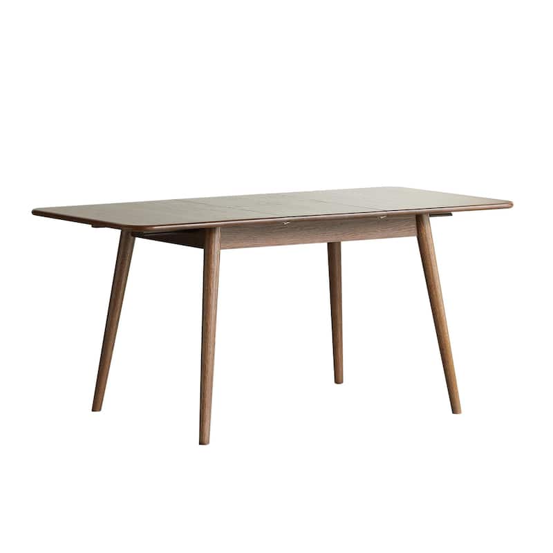 Christopher Knight Home - Harper Solid Oak Extendable Dining Table for 6-8 People, Space-Saving Design(Only table)
