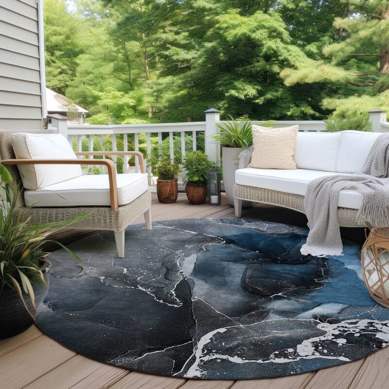 Bax Artistic Abstract Weather Resistant Modern Chic Outdoor Rug