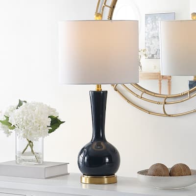 SAFAVIEH Lighting Yulia 27-inch Glass Table Lamp - 13" x 13" x 27" - 13Wx13Dx28H