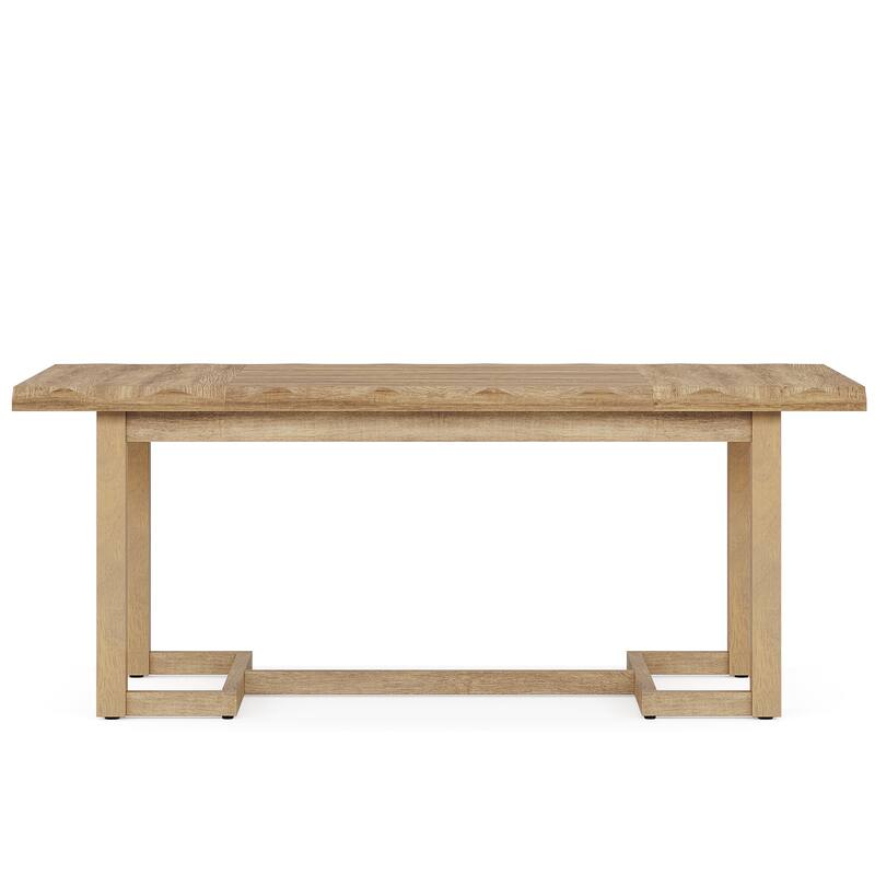 Rectangular Computer Desk, Writing Table with Solid Wood Legs, Executive Desk Workstation for Home Office, Work & Study