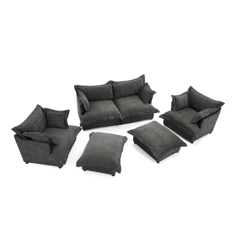 Double Layer Cushion Comfy Cloud Modular Sectional Sofa Set