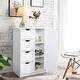 HomyLin White Freestanding Storage Cabinet with Shelves and Drawers ...