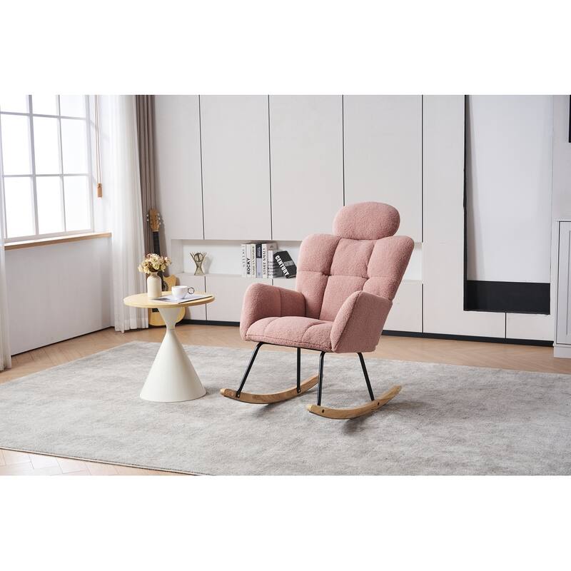 Teddy Fabric Upholstered Accent Armchair Chair Rocking Chair