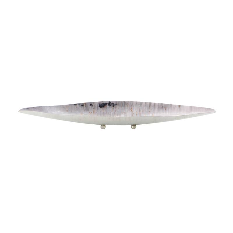 Silver Stainless Steel Metal Decorative Bowl Decorative Bowl with Hammered Design (Set of 2) - S/2 34", 23"W