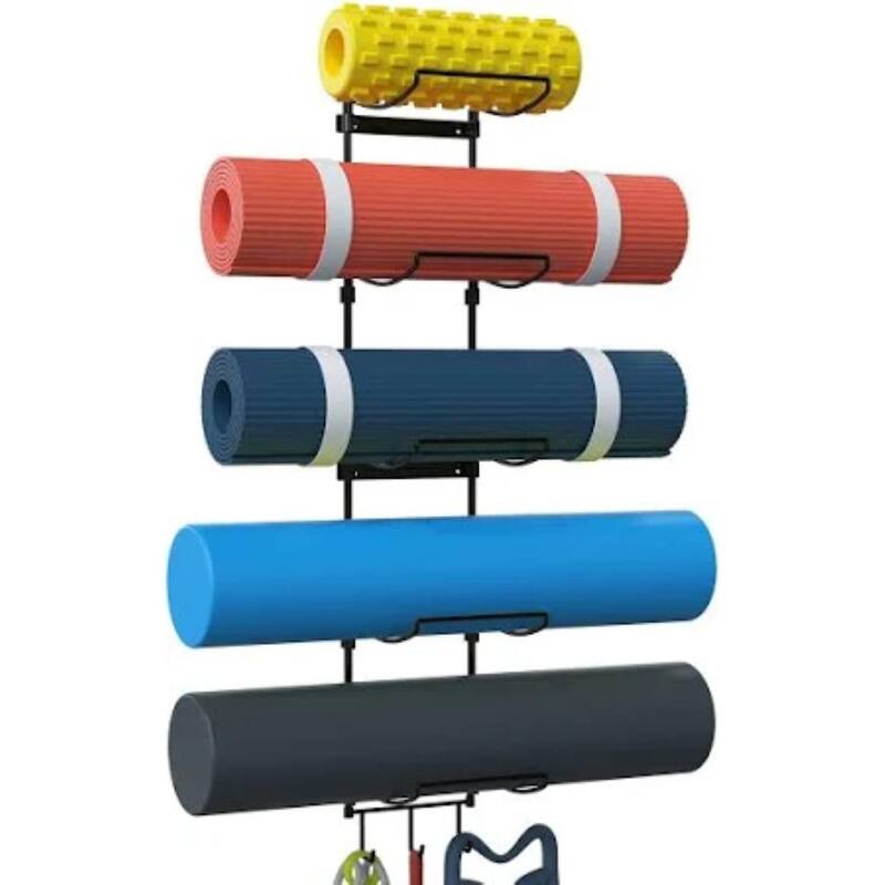 Power Systems Wall-Mount Rack for Foam Rollers – Holds Up to 6 Rollers