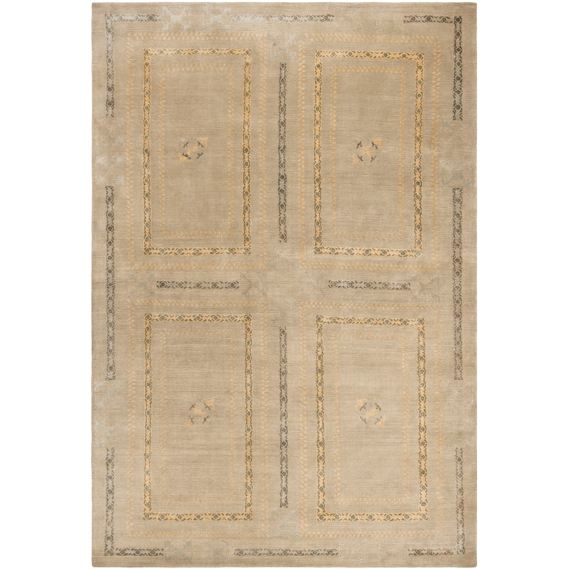 SAFAVIEH Couture Hand-knotted Slavena Wool/ Silk Rug - 6' x 9' - Blue/Creme