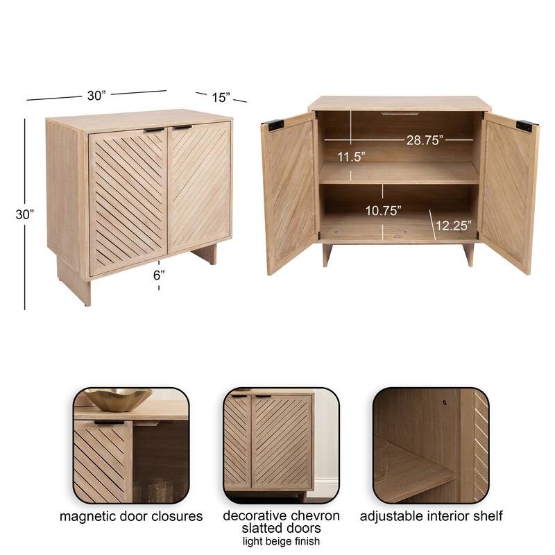 Kate and Laurel Mezzeta Wood Floor Storage Cabinet