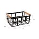 preview thumbnail 5 of 9, Simplify Rectangular Metal Basket with Bamboo Handles