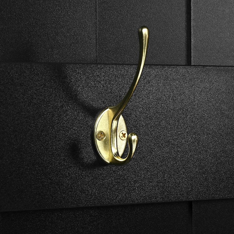 Large LED Hall Tree with 9 Hooks, Roman Column Design Storage Bench with 3 Cabinets, Farmhouse Entryway Organizer with Shelves