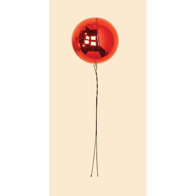 60mm Plastic Ball on Wire Pick, Shiny Red, Set of 12 - Red - 10
