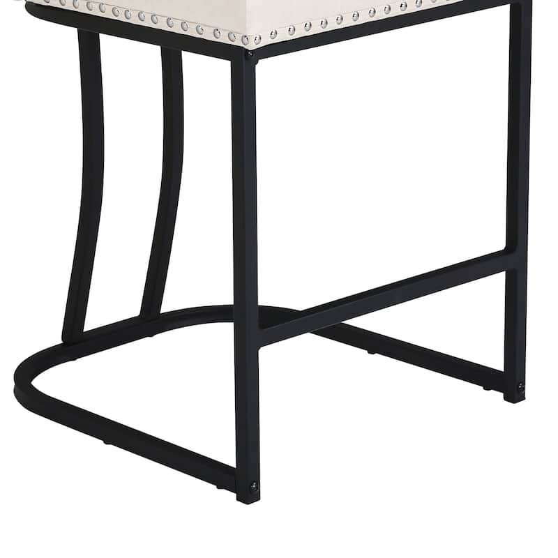 Modern 26.in Armless Barstool Metal Frame Low Back Counter Height Upholstered Bar Stool