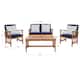 SAFAVIEH Outdoor Fontana 4-piece Acacia Wood Patio Conversation Set