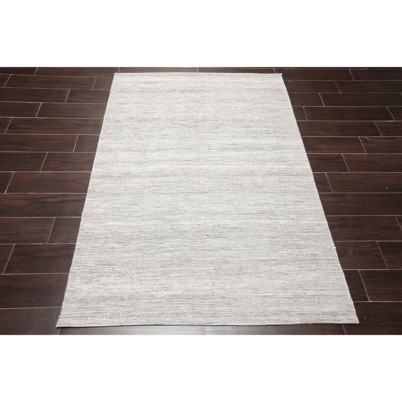 Hand Woven Silver,Gray Dhurry Wool Traditional Oriental Area Rug