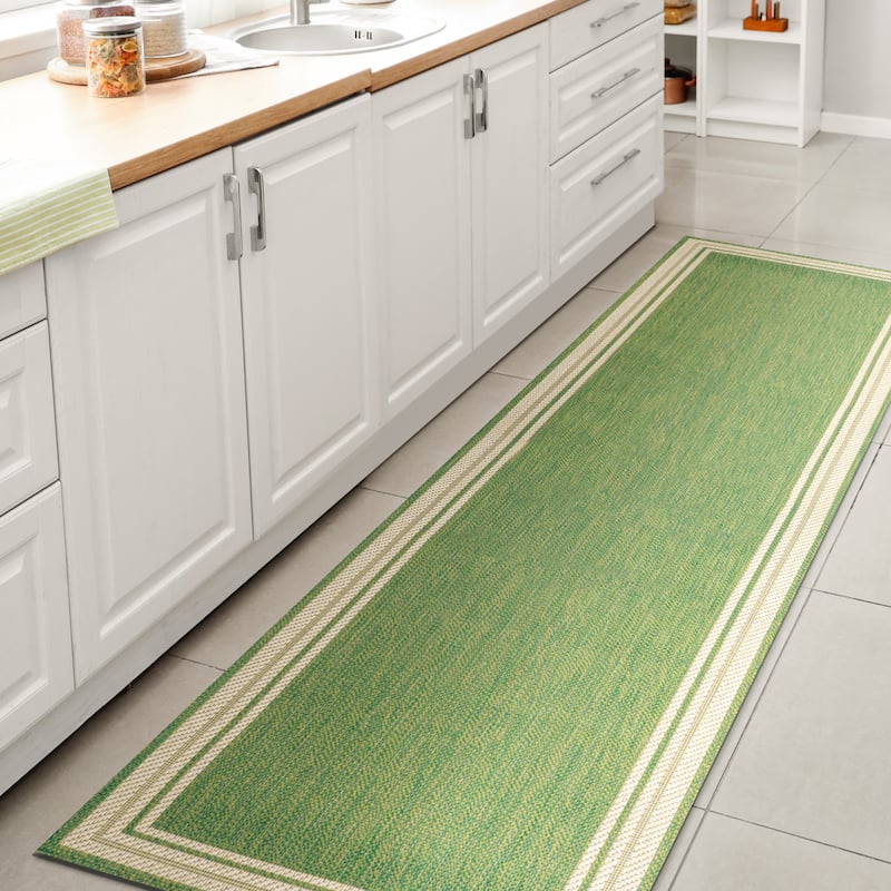 JONATHAN Y Haynes Modern Border Stripe Indoor/Outdoor Area Rug
