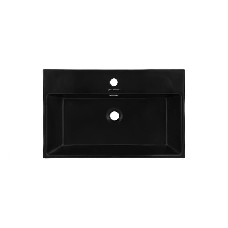 Claire 24 Ceramic Console Sink Matte Black Basin Gold Legs