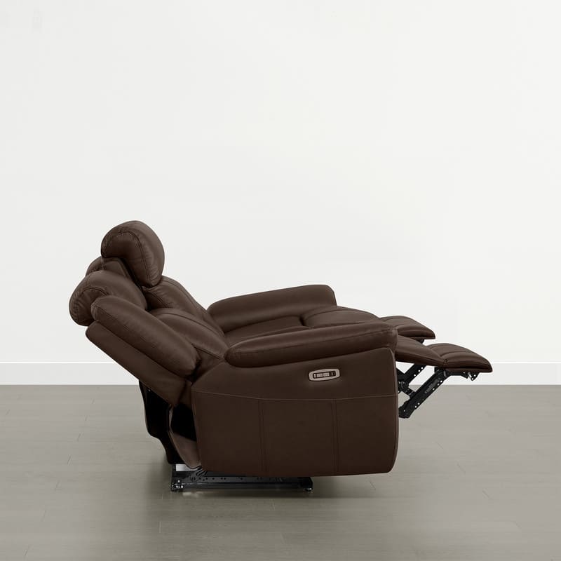 Spruce & Spring Genuine Leather Power Reclining Sofa with Optional Console & Flip-Down Table