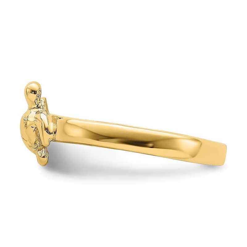 Curata 14 karat Yellow Gold Adjustable Sea Turtle Toe Ring