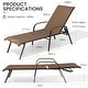 preview thumbnail 36 of 62, Set of 4 Lounge Chairs Outdoor Chaise Lounge with Arms and Adjustable Back