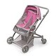 preview thumbnail 7 of 8, Badger Basket Voyage Twin Carriage Doll Stroller - Gray/Pink