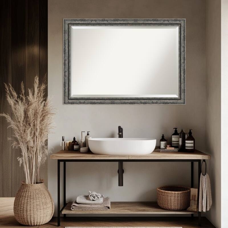 Filigree Beveled Framed Bathroom Vanity Wall Mirror