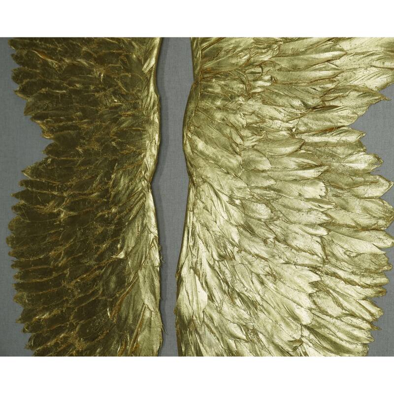 HUJI Dual Gold Wings Shadow Box Wall Decor
