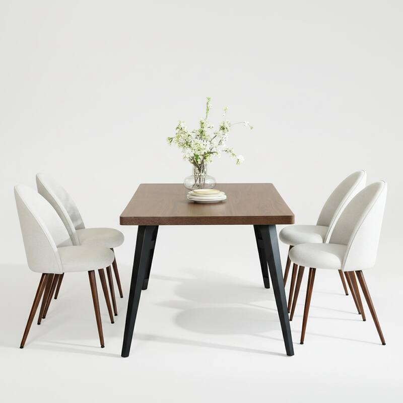 Homy Casa 5-Piece Modern Dining Set with Rectangular Table and 4 Upholstered Chairs