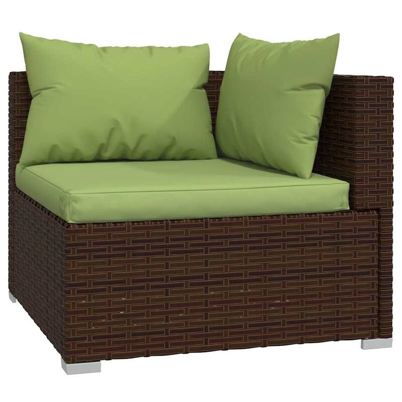 vidaXL Patio Lounge Set Outdoor Sectional Sofa Set Table Garden Poly Rattan - 27.6" x 27.6" x 23.8"