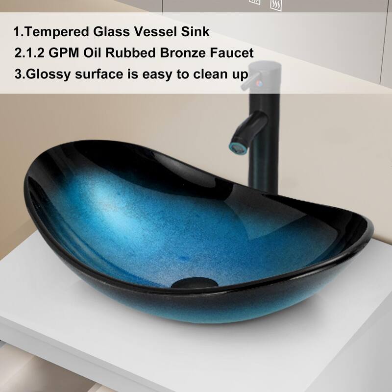 Modern Wall Mounted Bathroom Vanity Set with Vessel Sink & Faucet