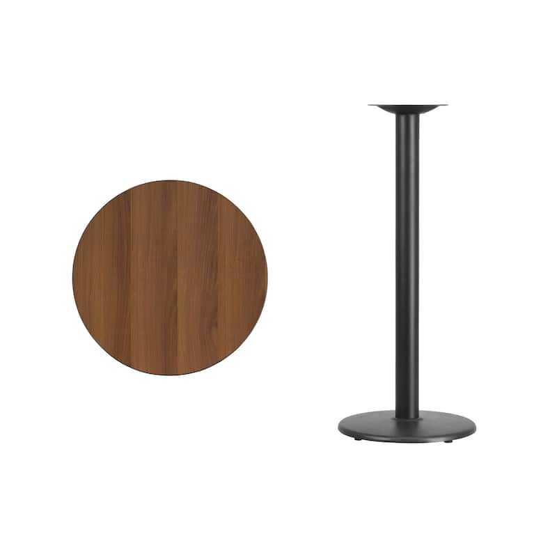 24'' Round Laminate Table Top with 18'' Round Bar Height Table Base